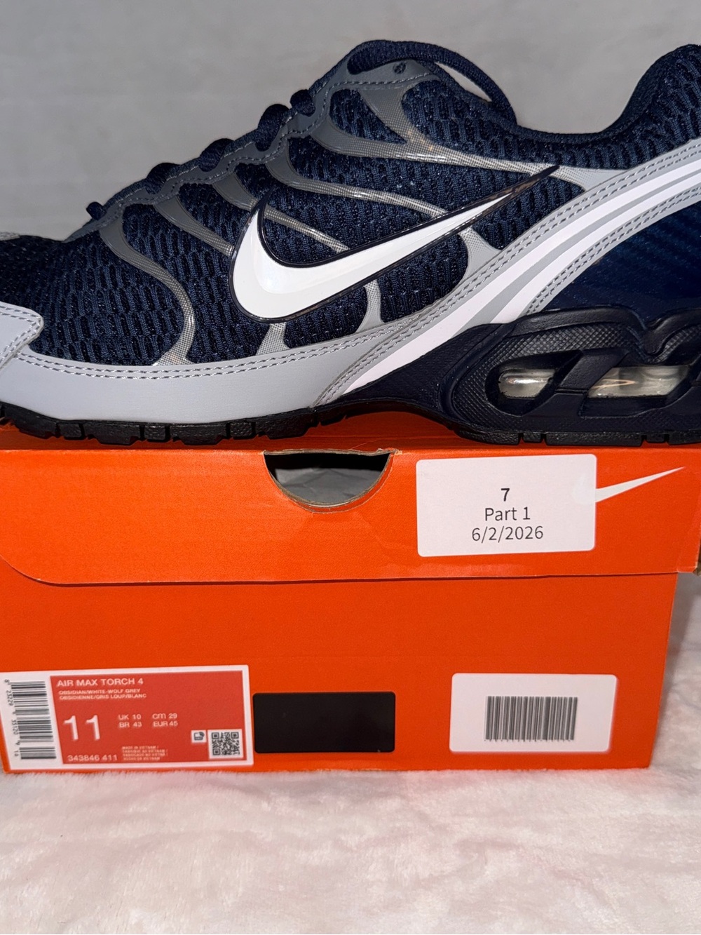 Nike Men's 11 Navy & Grey Air Max Torch 4 Running Sneaker BNIB Style: 343846-411 - Picture 12 of 12